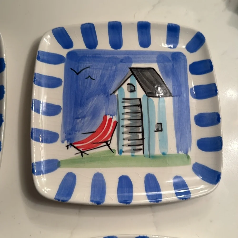 Hand Painted Italian Snack Plated Set of 4
